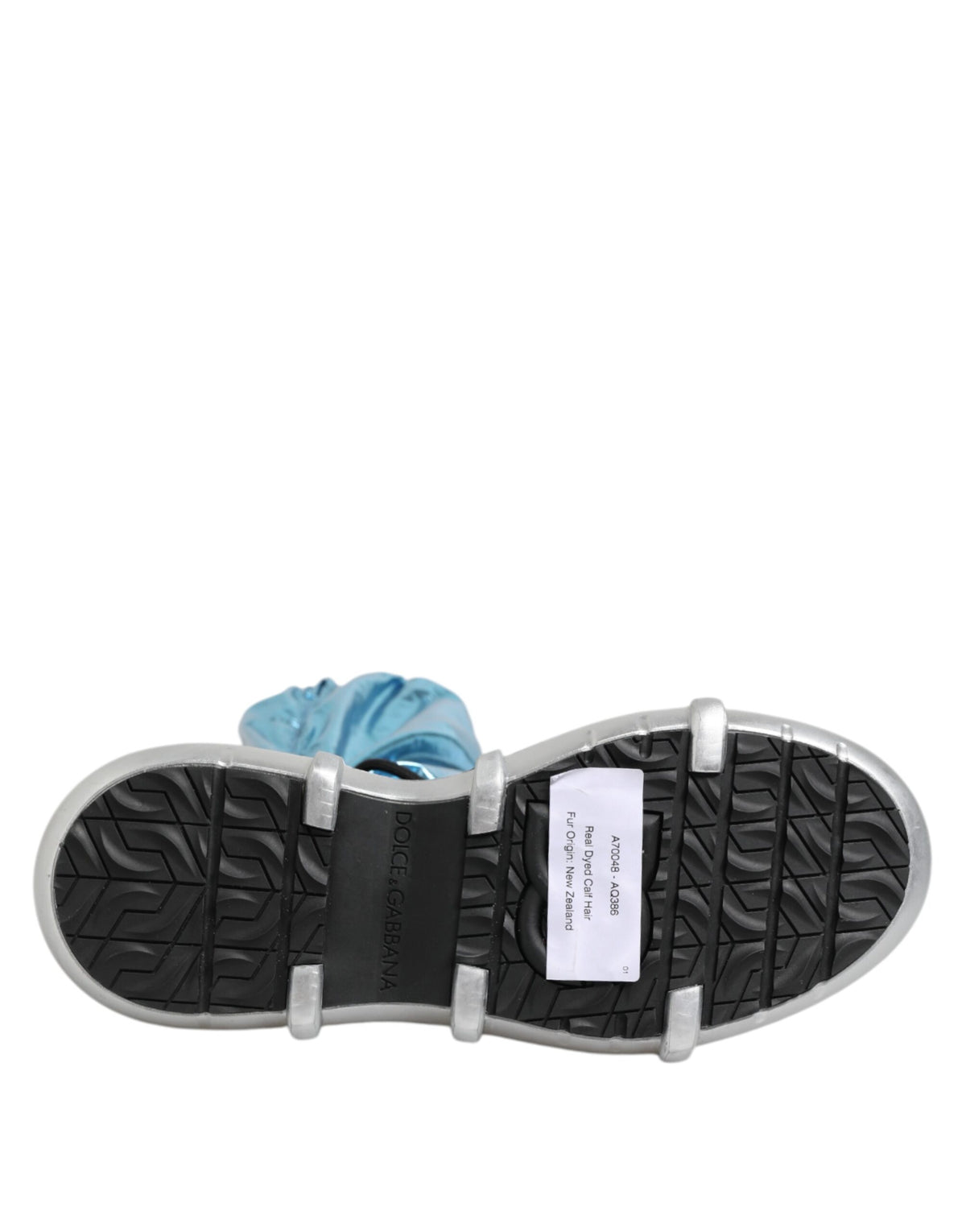 Dolce & Gabbana Blue Lace Up Over The Knee Socken Männer Stiefel Schuhe