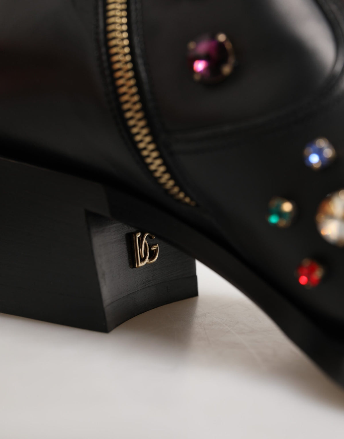 Dolce & Gabbana Schwarz Kristall verschönert Männer kurze Stiefel Schuhe