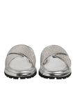 Dolce & Gabbana Silber Strass Rutschen Flats Hausschuhe Schuhe