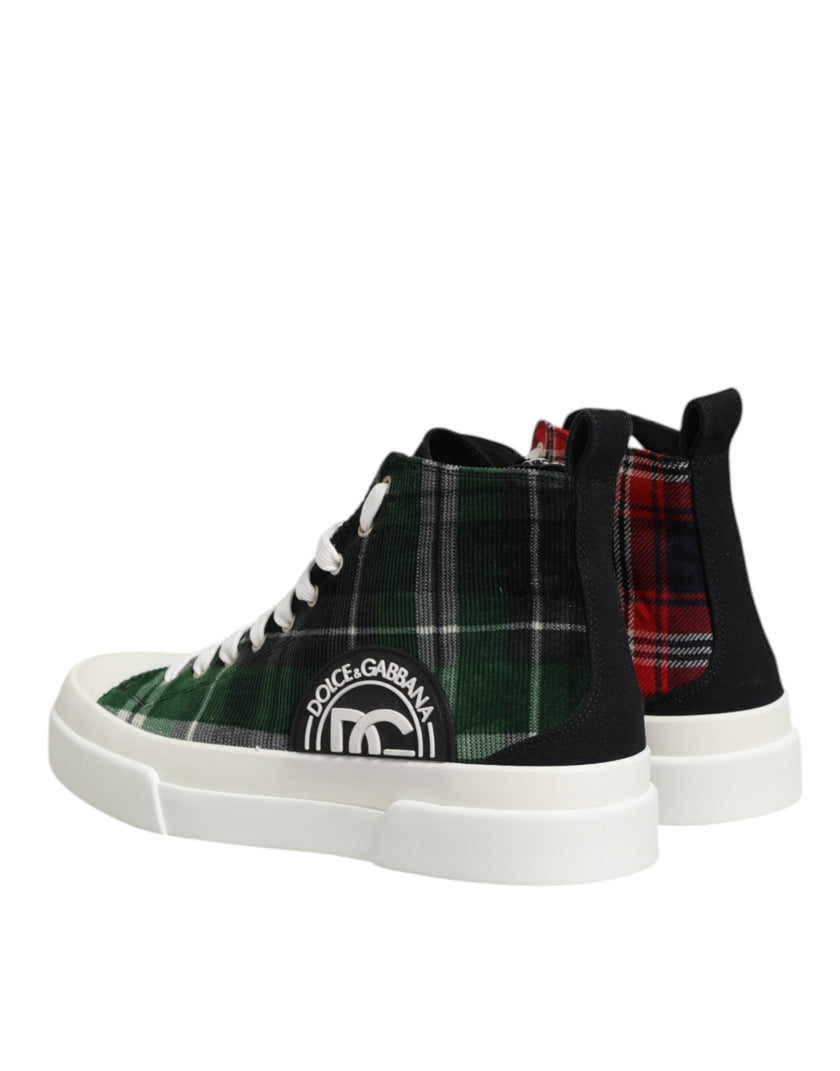 Dolce & Gabbana Multicolor Baumwolle High Top Männer Turnschuhe Schuhe