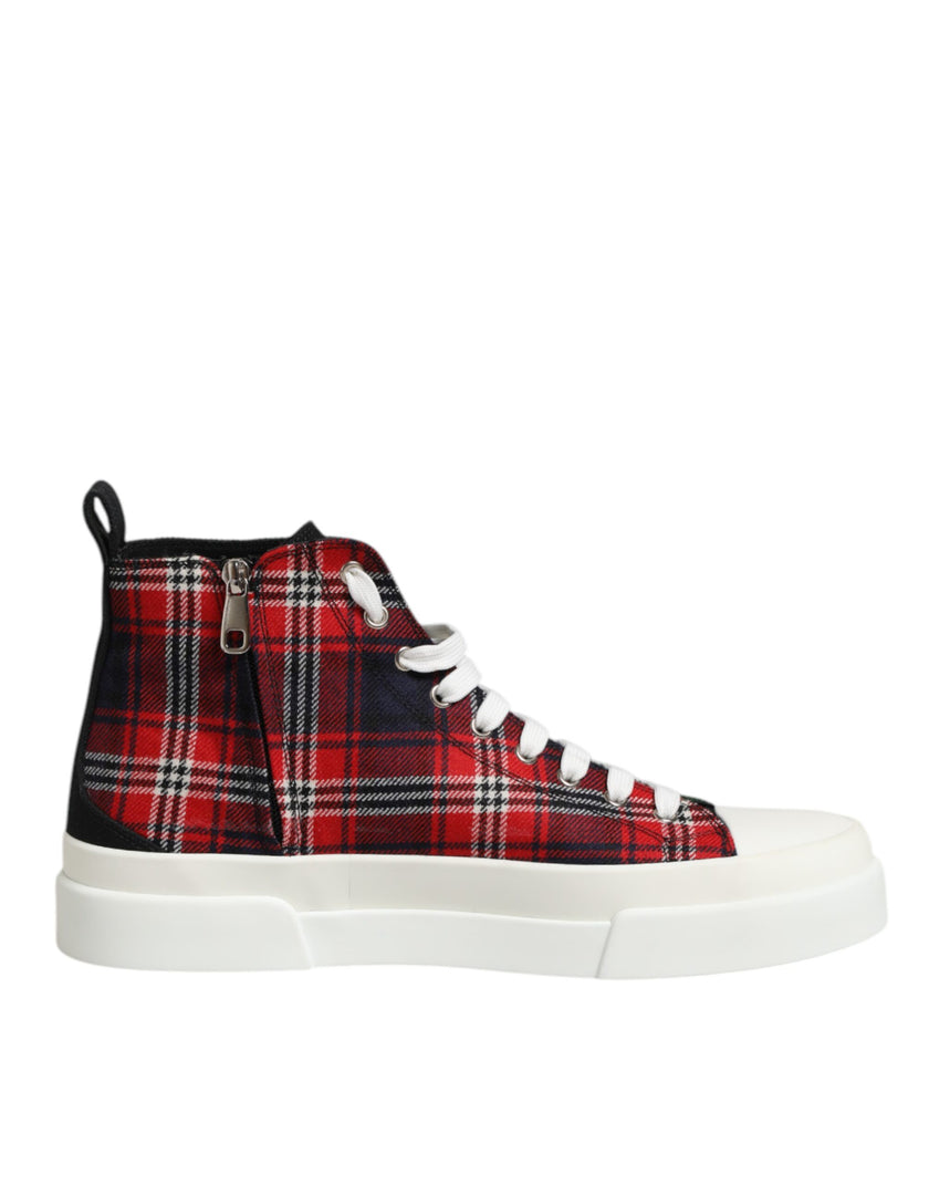 Dolce & Gabbana Multicolor Baumwolle High Top Männer Turnschuhe Schuhe