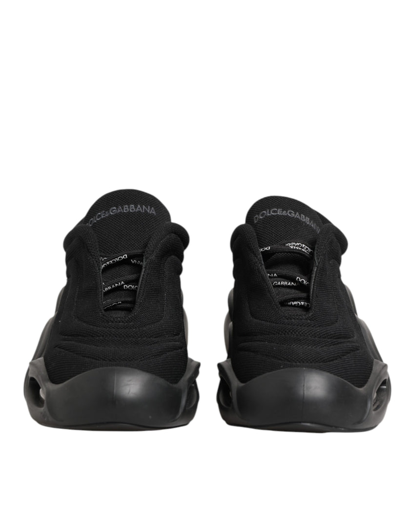 Dolce & Gabbana Schwarz Lace Up Wave Low Top Männer Sneaker Schuhe
