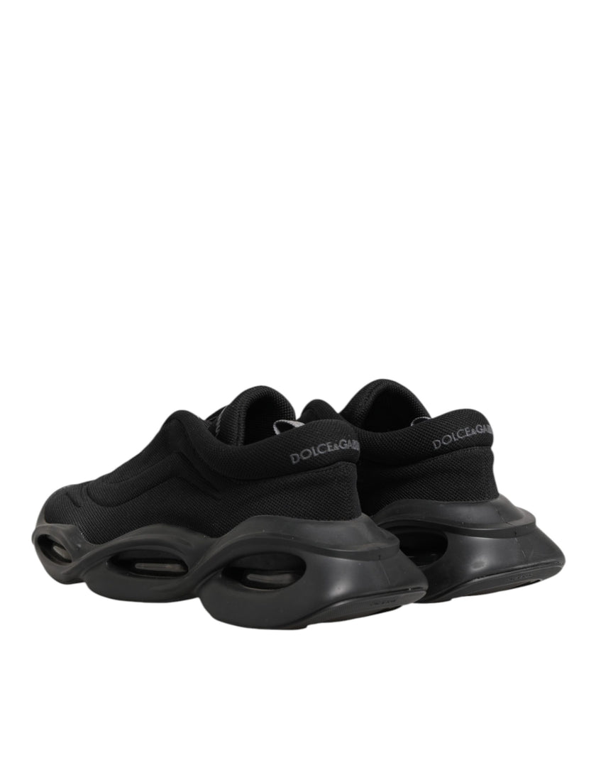 Dolce & Gabbana Schwarz Lace Up Wave Low Top Männer Sneaker Schuhe
