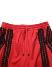Dolce & Gabbana Rot bestickte, lässig geschnittene Hose