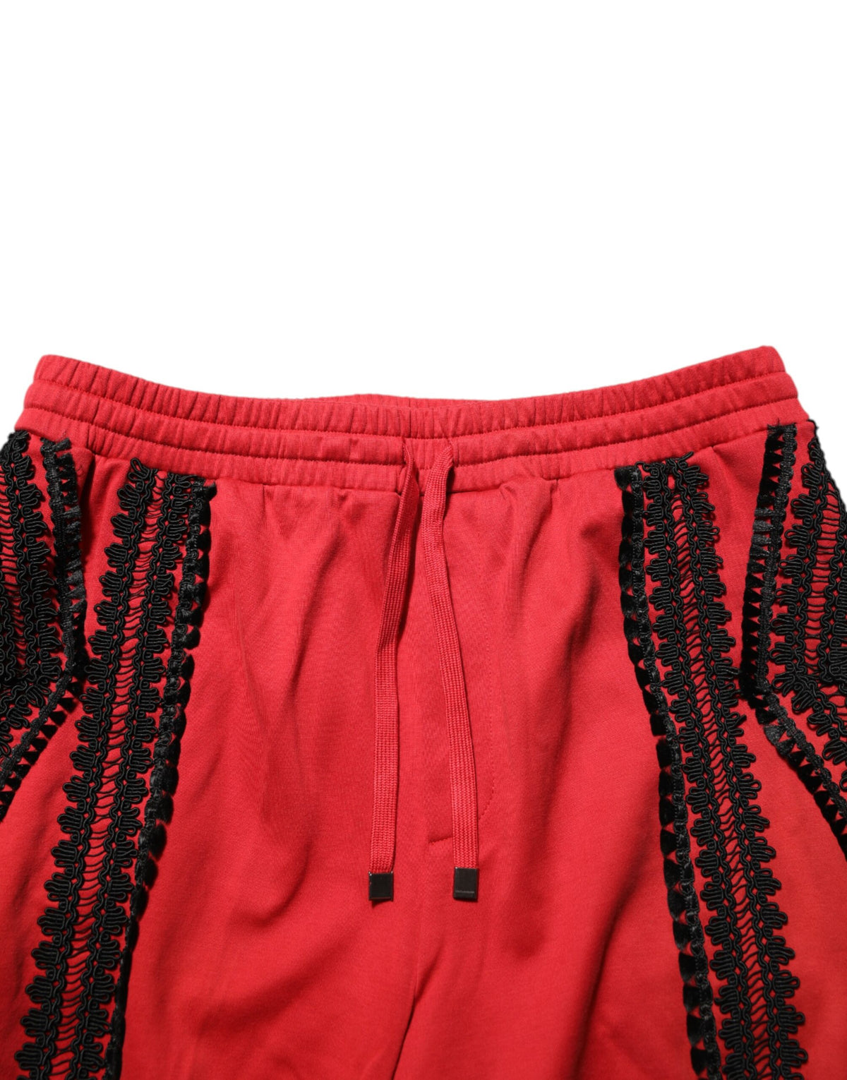 Dolce & Gabbana Red Embroidered Casual Fit Trousers