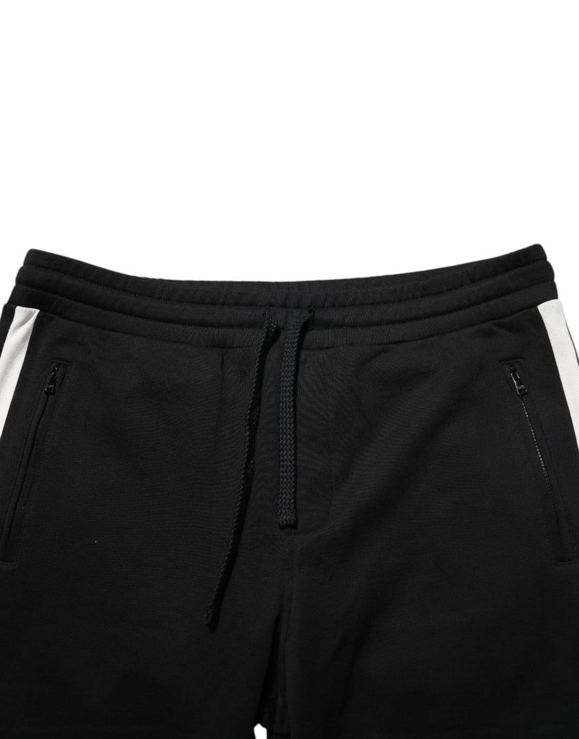Dolce & Gabbana Schwarze Baumwoll-Jogger-Sweatpants Hosenhosen