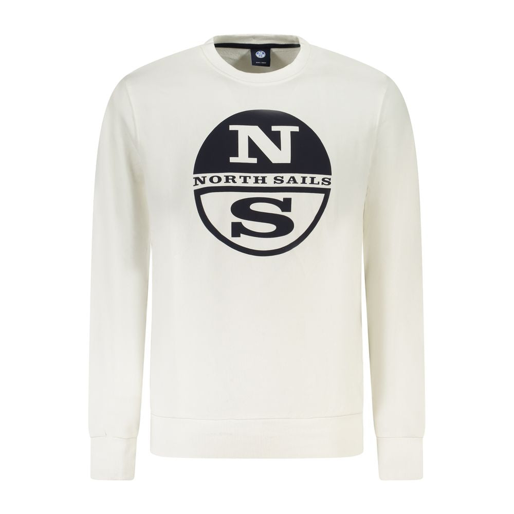North Sails Weißes Herren-Sweatshirt aus Baumwolle