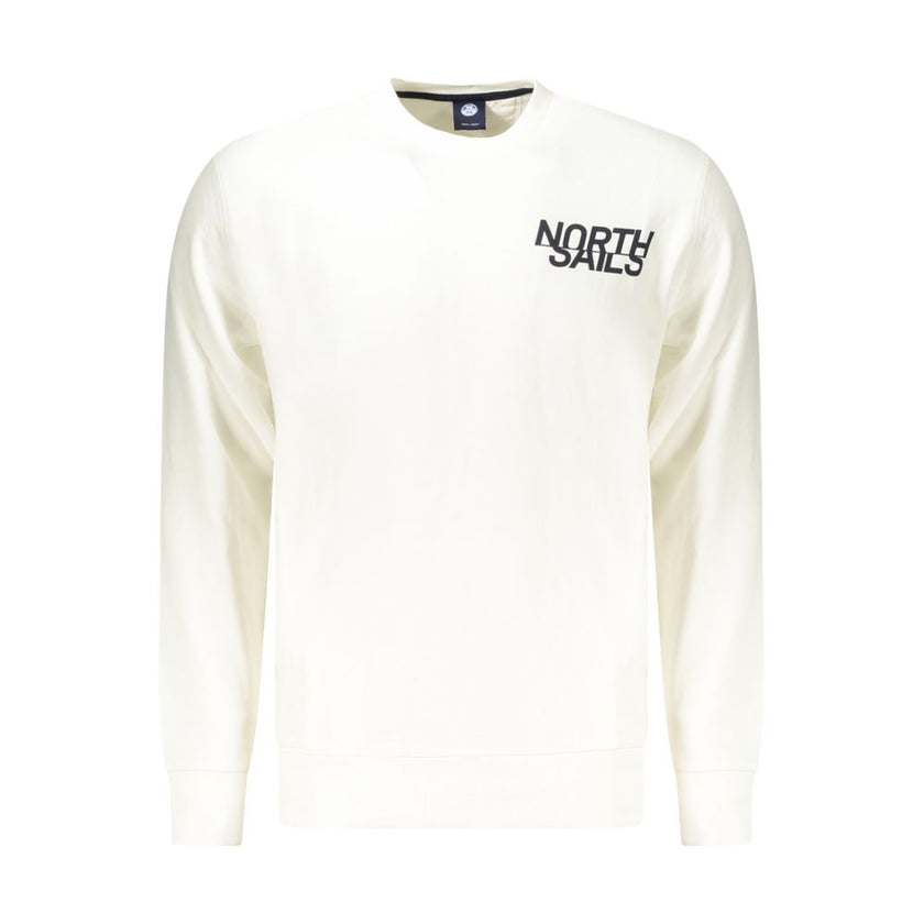 North Sails Weißes Herren-Sweatshirt aus Baumwolle