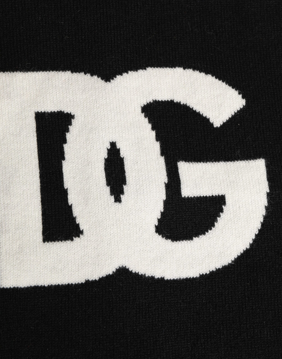 Dolce & Gabbana Black D&G Logo Cashmere Knit Scarf for Men One Size