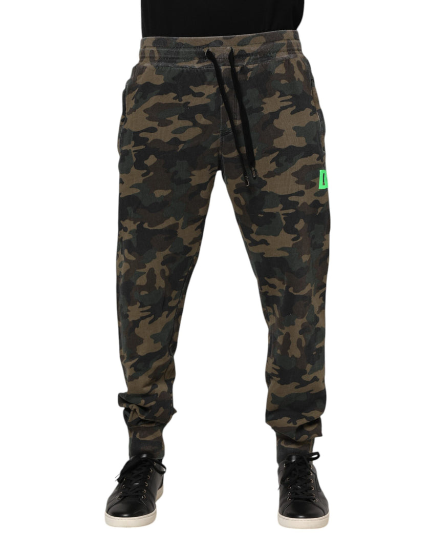 Dolce & Gabbana Multicolor Camouflage Baumwolle Herren Jogger Hose