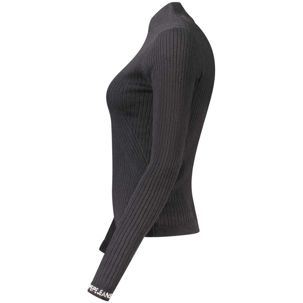 Pepe Jeans Schwarzer Damen-Strickpullover aus Baumwolle