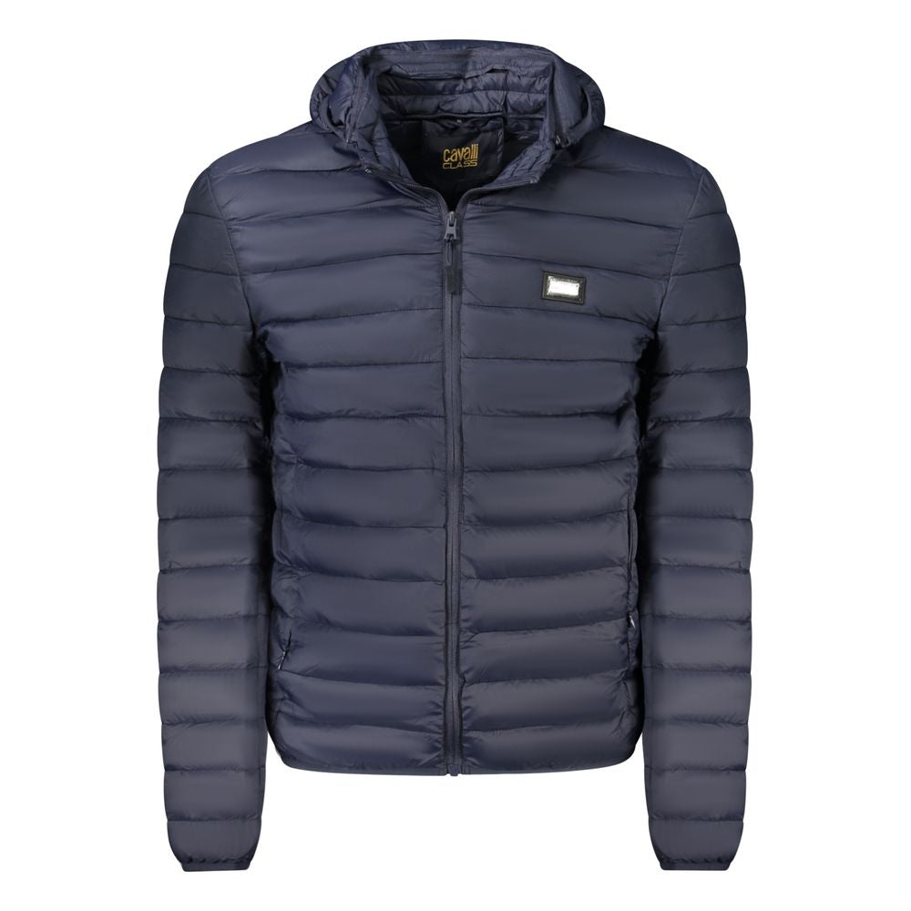 Cavalli Class Blu Polyester Herrenjacke