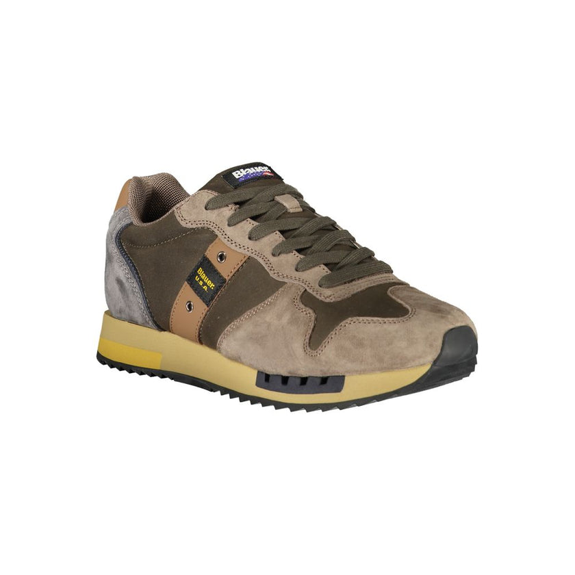 Blauer Grüner Polyester-Sneaker