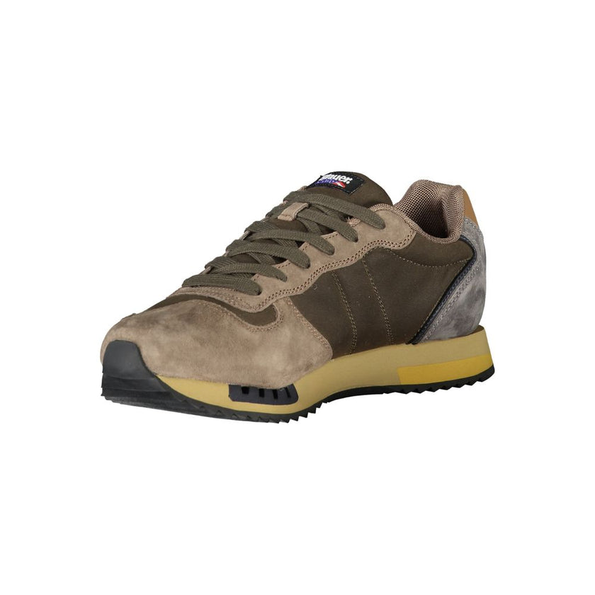 Blauer Grüner Polyester-Sneaker
