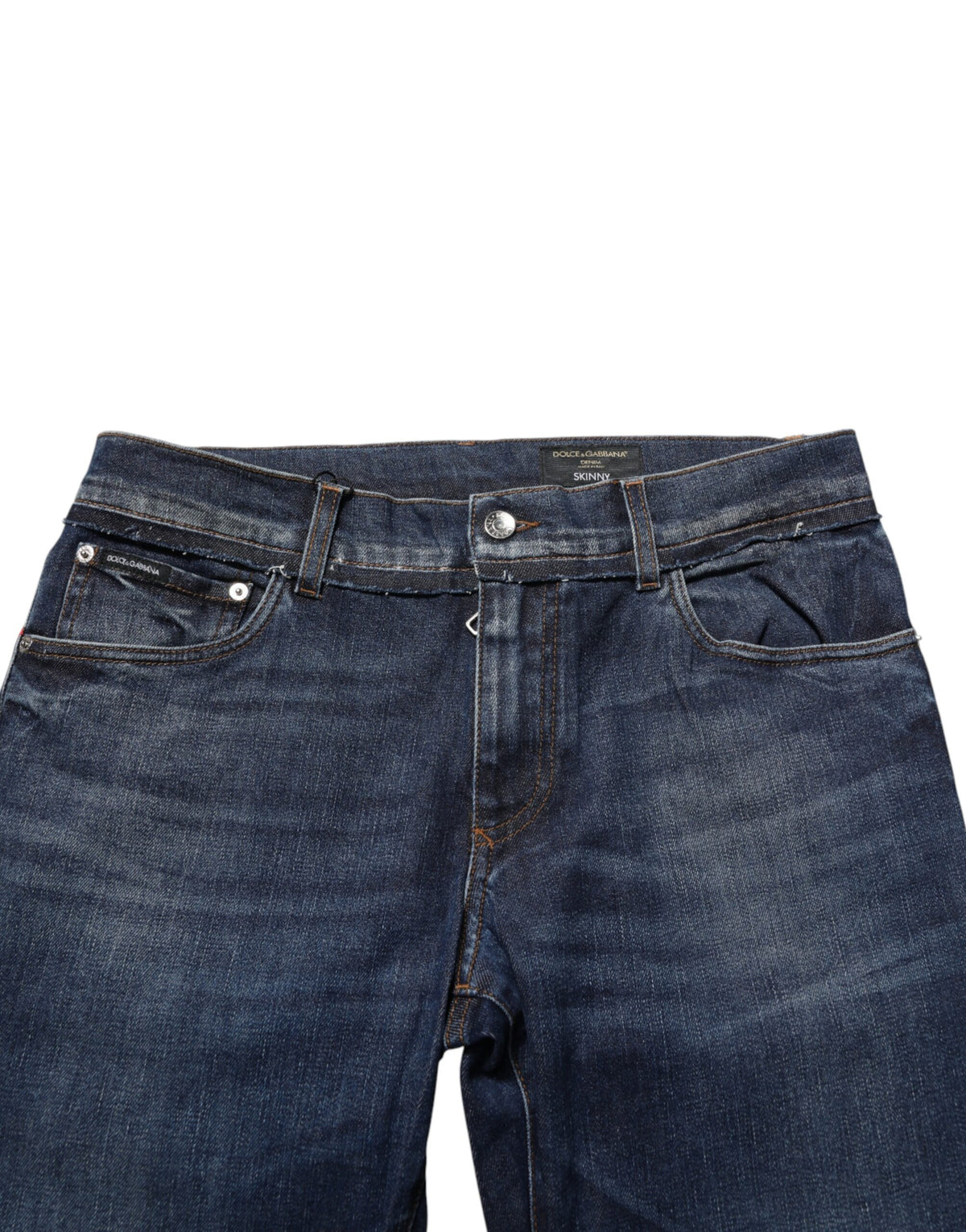 Men's Dolce & Gabbana Blue Stretch Cotton Skinny Fit Jeans
