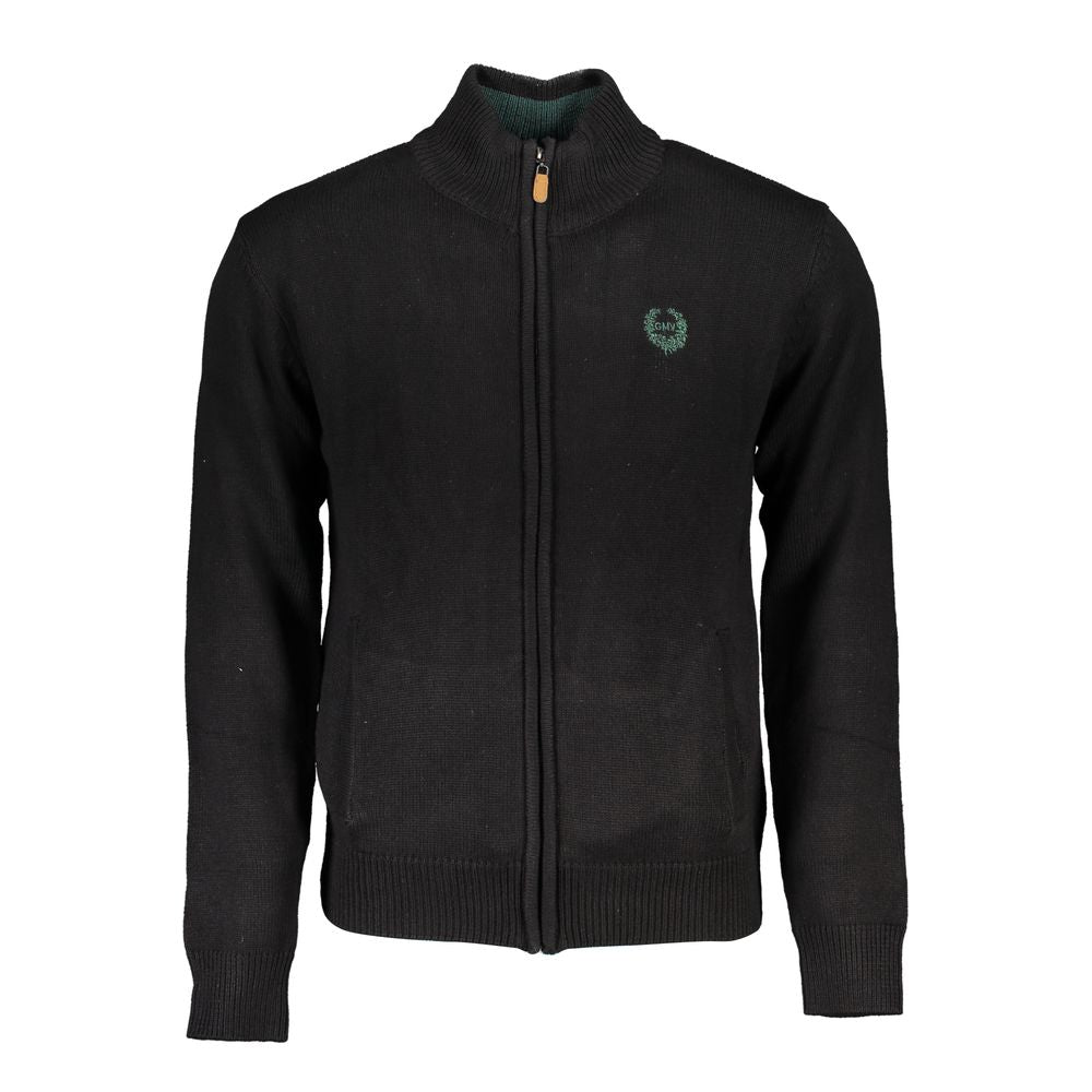Gianmarco Venturi Schwarzer Herren-Cardigan aus Baumwolle