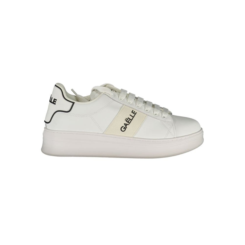 Gaelle Paris Weißer Herren-Sneaker aus Polyurethan