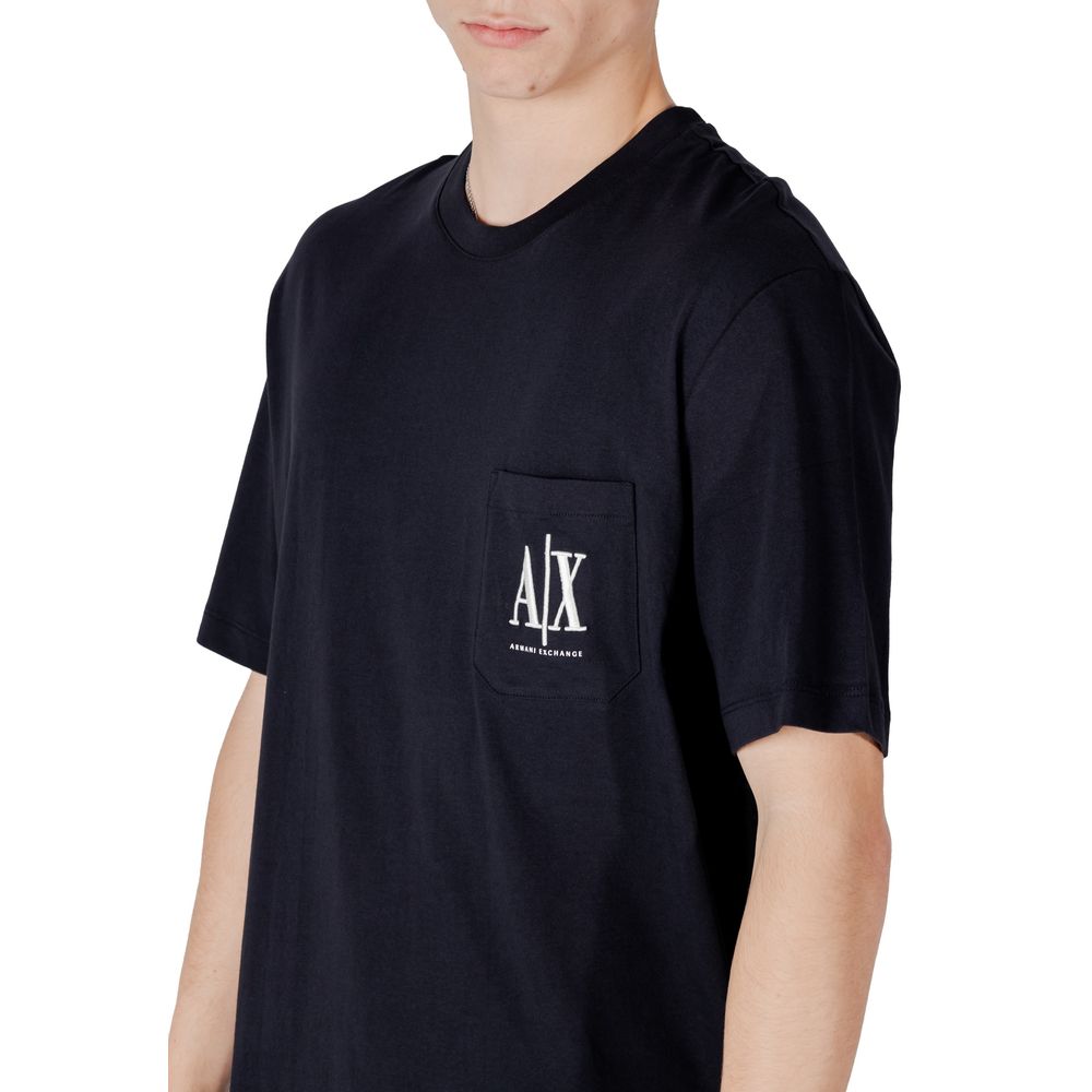 Armani Exchange Blaues Baumwoll-Sportswear-T-Shirt
