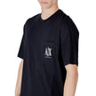 Armani Exchange Blaues Baumwoll-Sportswear-T-Shirt
