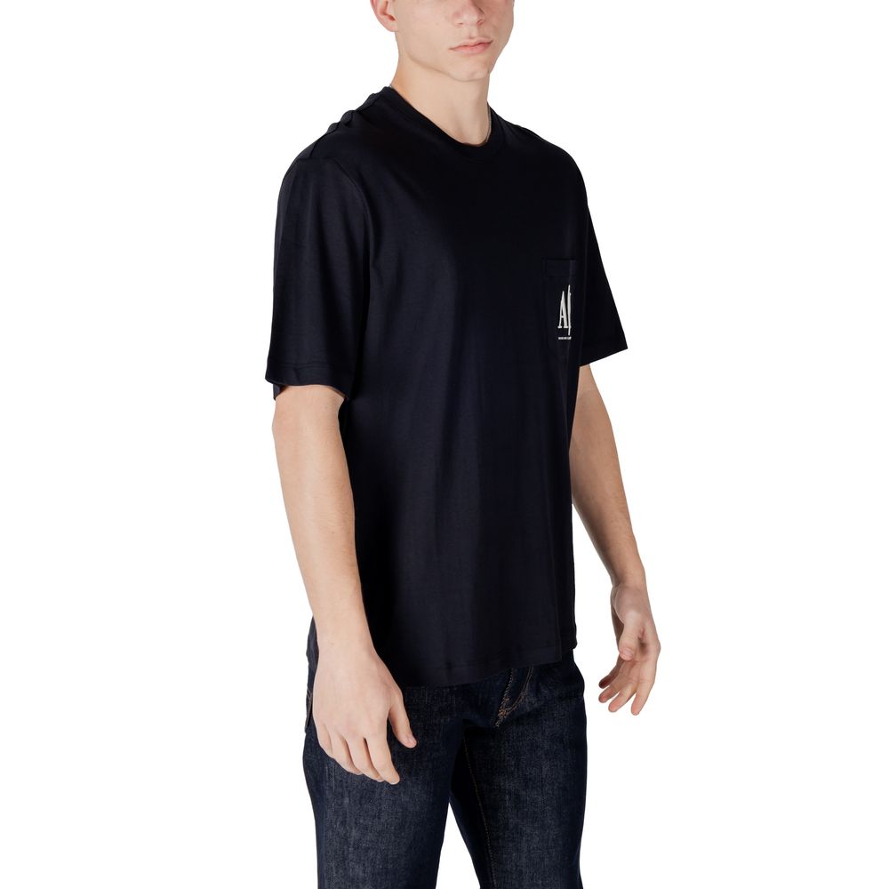 Armani Exchange Blaues Baumwoll-Sportswear-T-Shirt