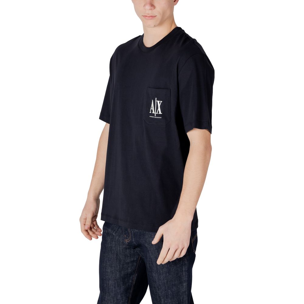 Armani Exchange Blaues Baumwoll-Sportswear-T-Shirt