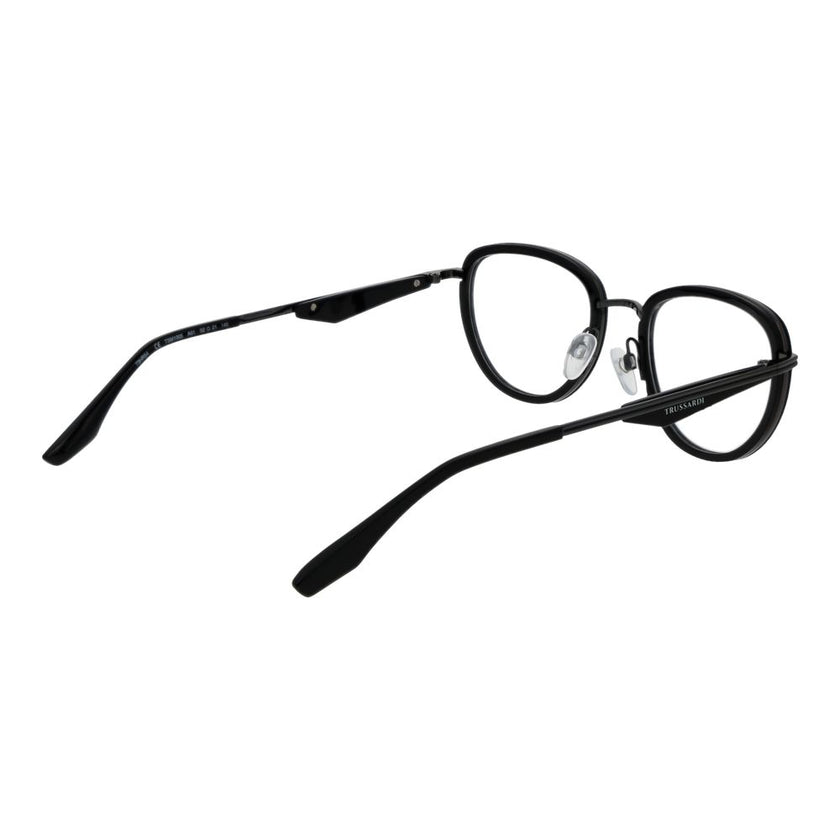 Trussardi Brille aus schwarzem Metall & Kunststoff (Gestell)