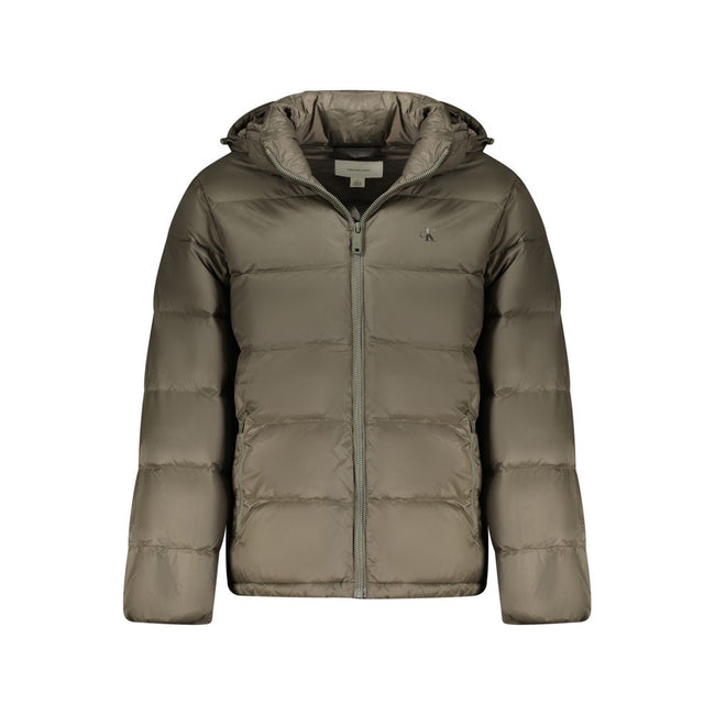 Calvin Klein Blaue Polyester-Jacke in voller Länge