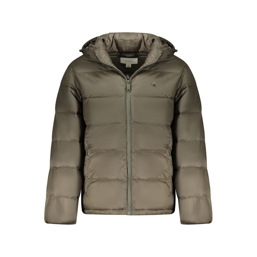 Calvin Klein Blaue Polyester-Jacke in voller Länge