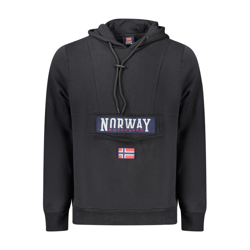 Norway 1963 Schwarzes Herren-Kapuzensweatshirt aus Baumwolle