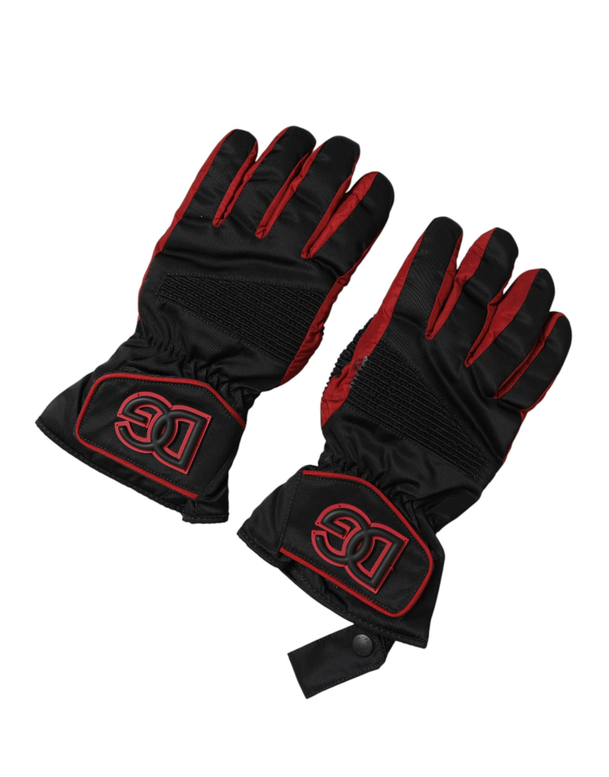 Dolce & Gabbana Black and Red Nylon Glove-Shaped Wrist-Length Gloves
