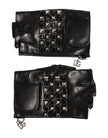 Dolce & Gabbana Schwarze Fingerlose Herren-Handschuhe aus Leder mit Nieten