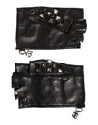 Dolce & Gabbana Schwarze Fingerlose Herren-Handschuhe aus Leder mit Nieten