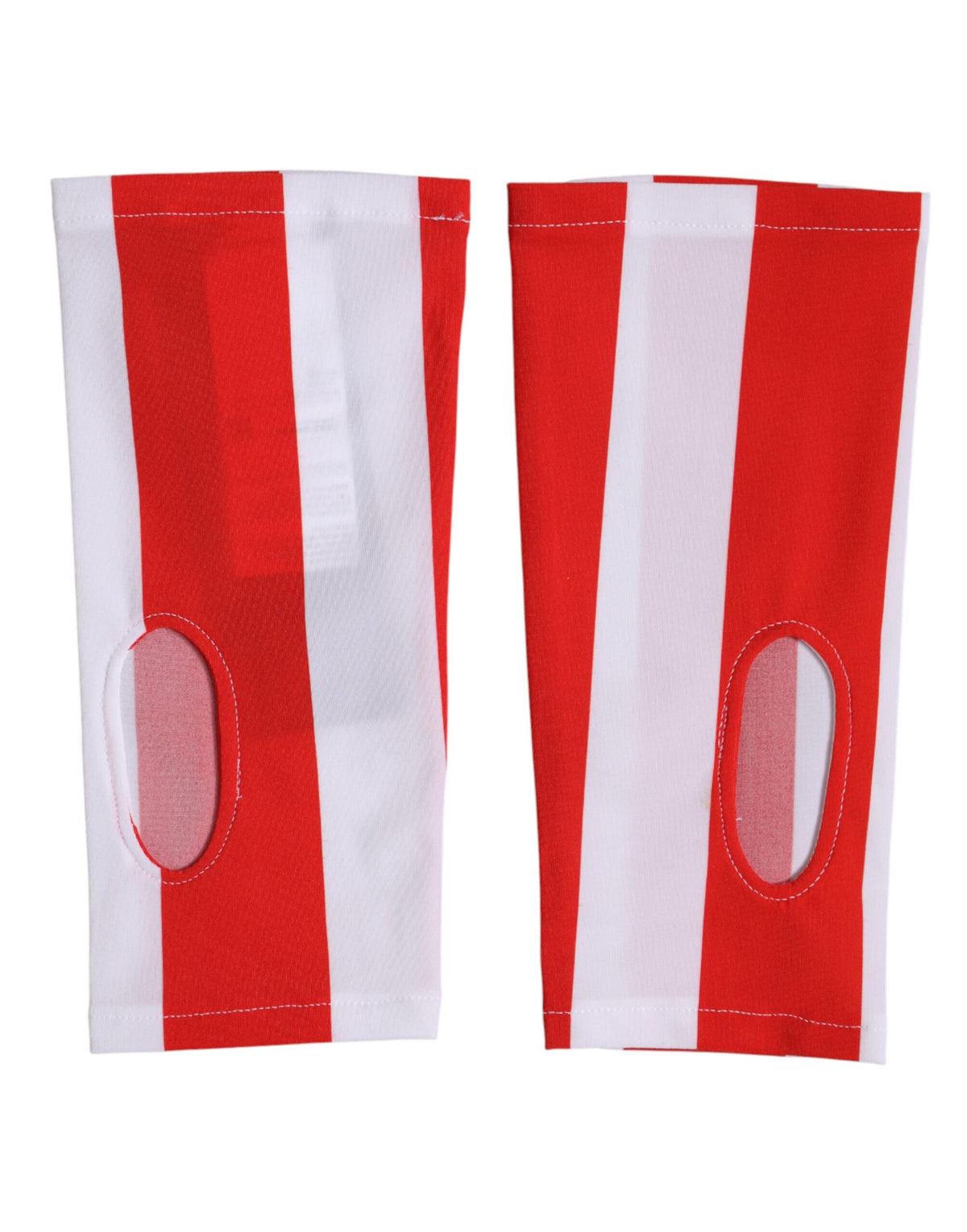 Dolce & Gabbana Red and White Nylon Fingerless Gloves