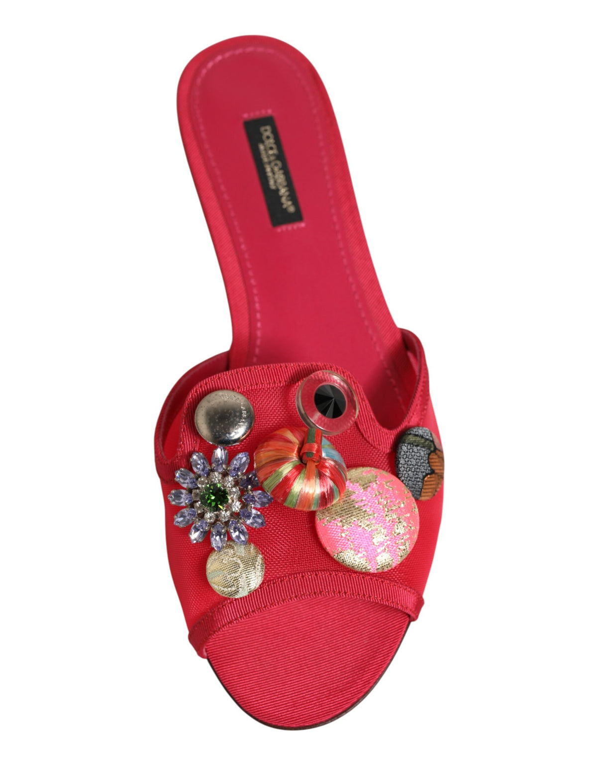 Dolce & Gabbana Rote verzierte Ballerinas zum Hineinschlüpfen