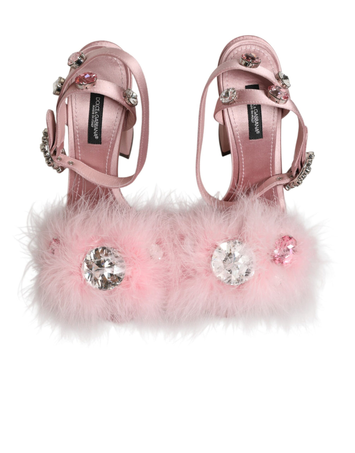Dolce & Gabbana Pinke Sandalen mit Pailletten und Knöchelriemen