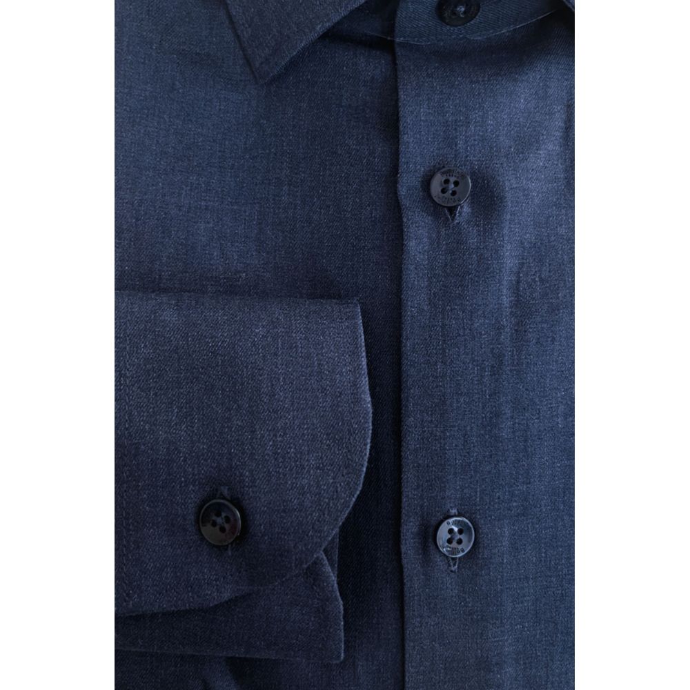 Baldinini Trend Blaues Denim-Hemd