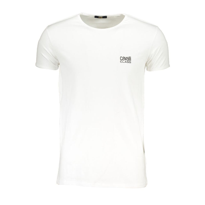 Cavalli Class Bianco Baumwoll-T-Shirt für Herren
