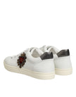 Dolce & Gabbana Weiße Leder-Sneaker mit Herz-Applikation