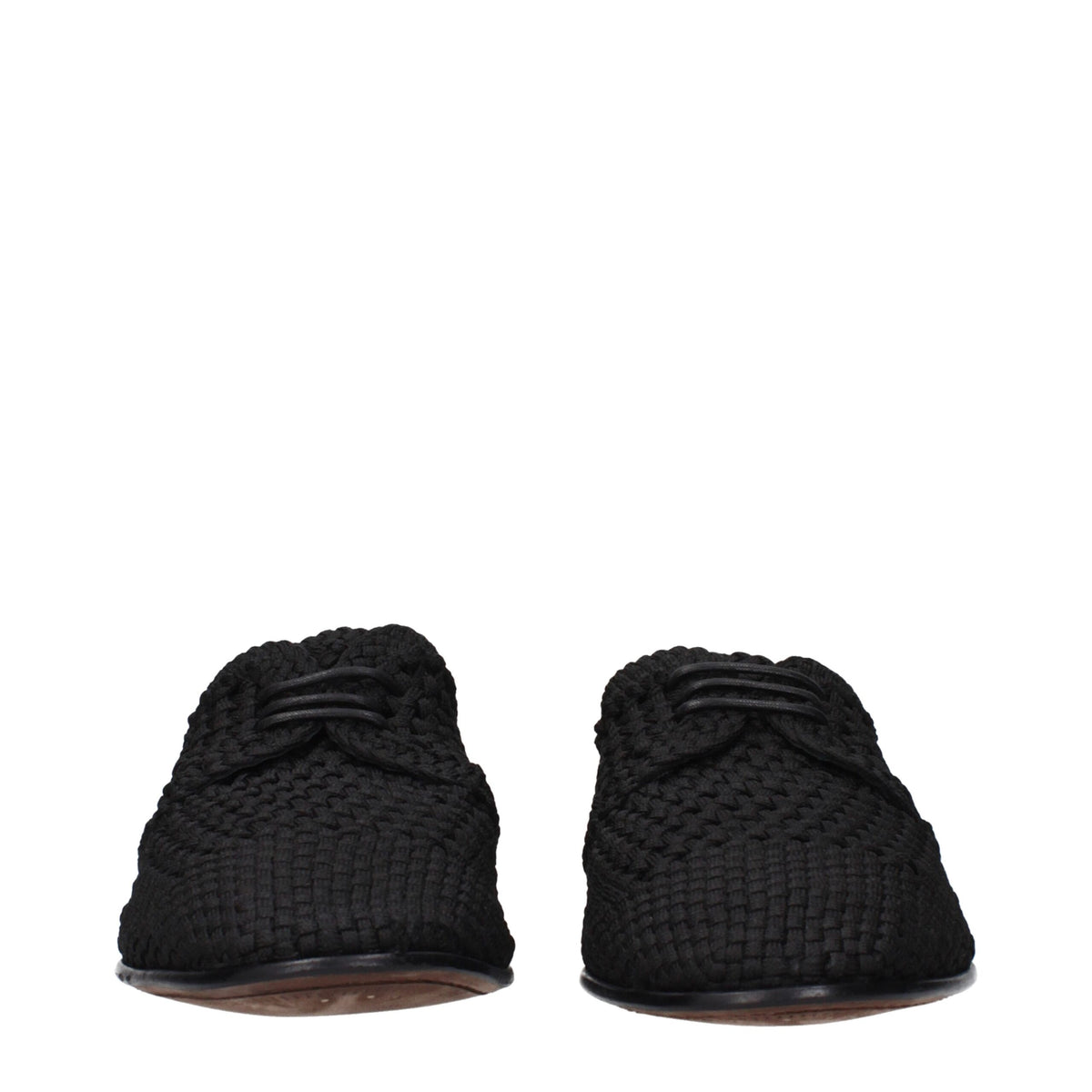 Dolce & Gabbana Black Fabric Lace-Up Shoes and Derby Shoes
