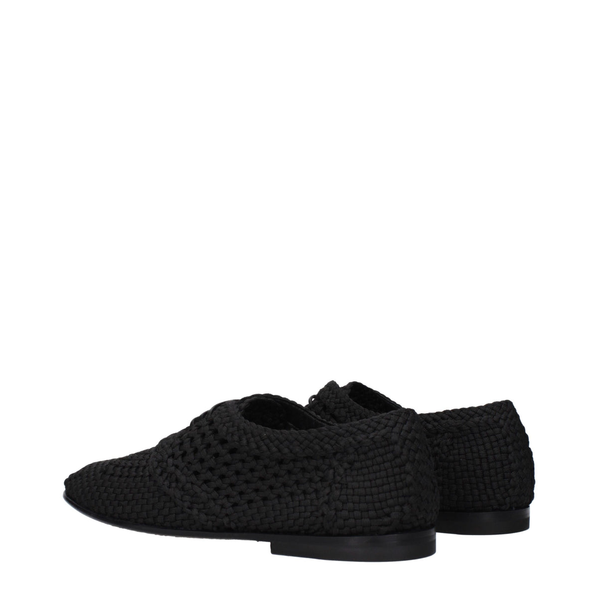Dolce & Gabbana Black Fabric Lace-Up Shoes and Derby Shoes