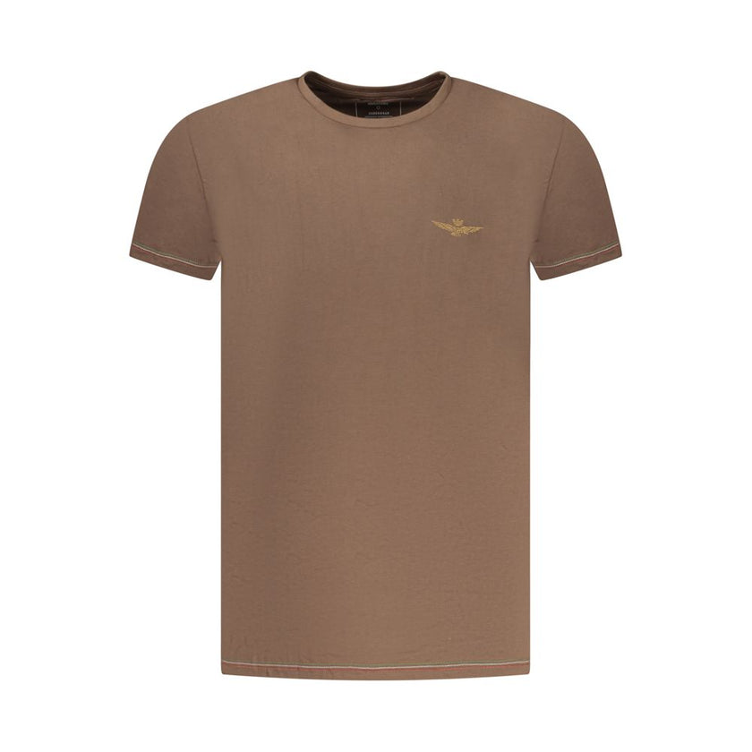 Aeronautica Militare Marrone Baumwoll-T-Shirt für Herren