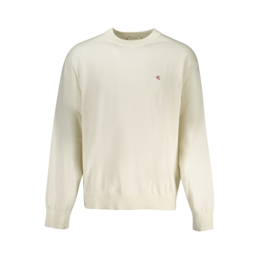 Calvin Klein Baumwoll-Pullover in Weiß