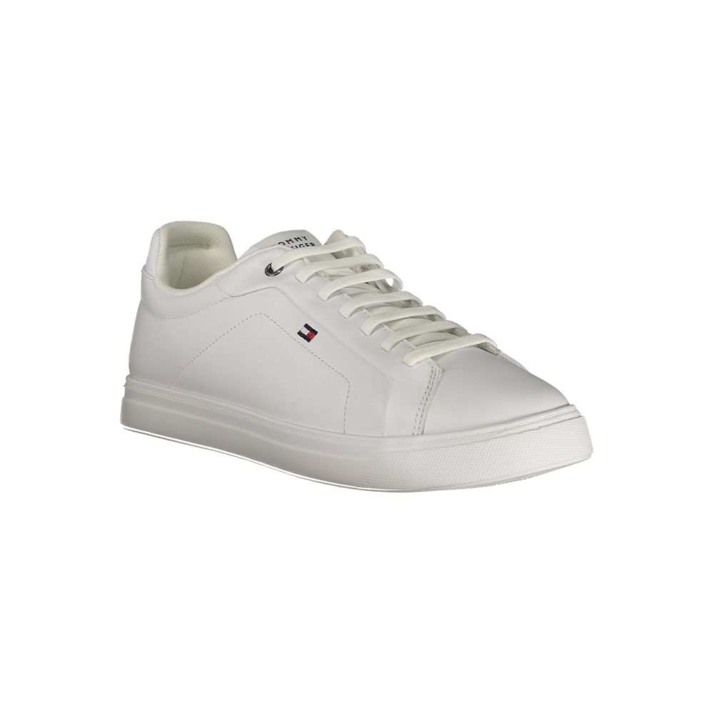 Tommy Hilfiger Bianco men's white sneaker with removable insole and logo embroidery