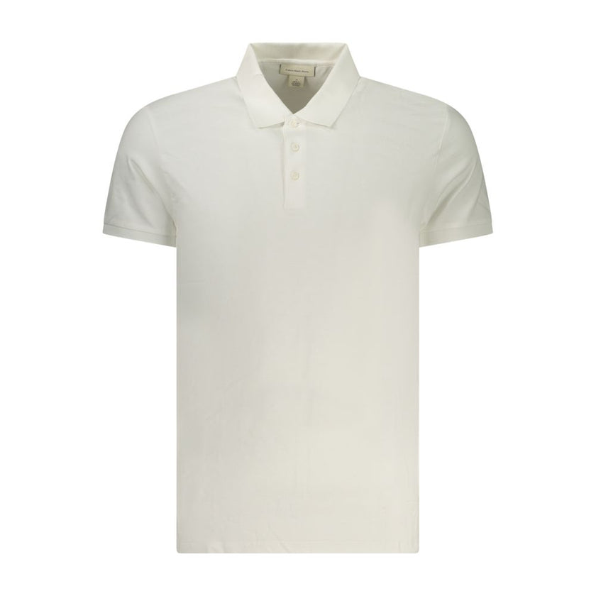 Calvin Klein Bianco Baumwoll-Herrenpoloshirt
