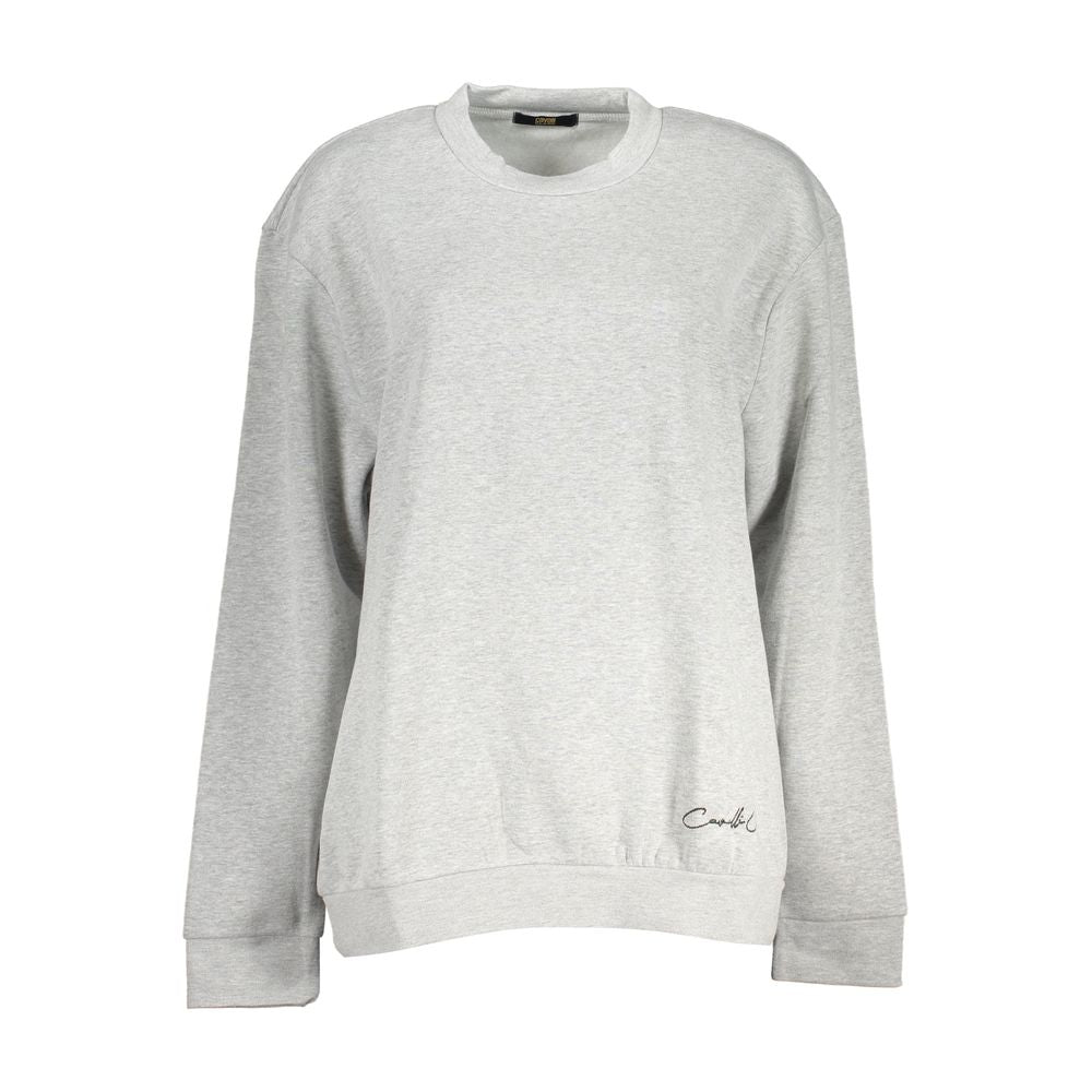 Cavalli Class Grey Cotton Sweatshirt