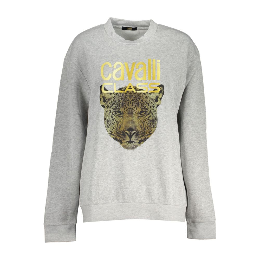 Cavalli Class Graues Baumwoll-Sweatshirt