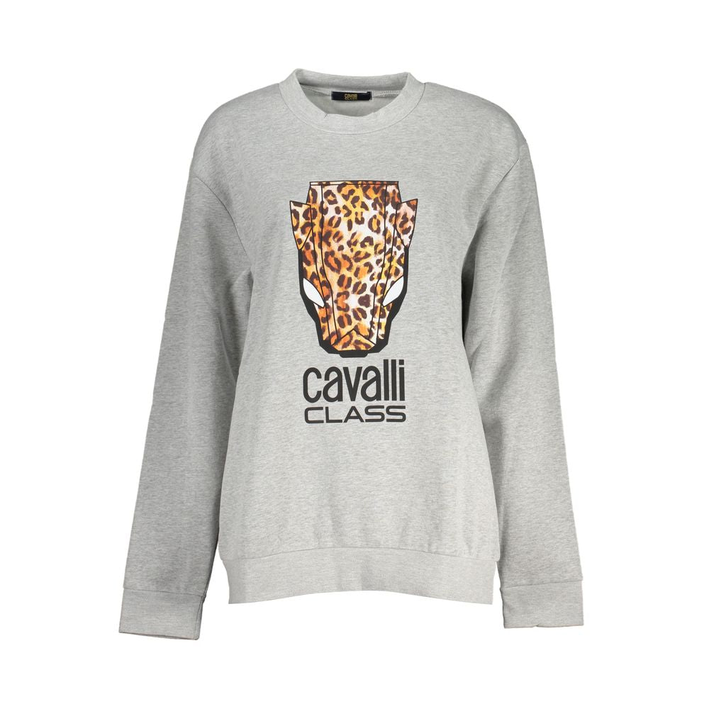 Cavalli Class Graues Baumwoll-Sweatshirt