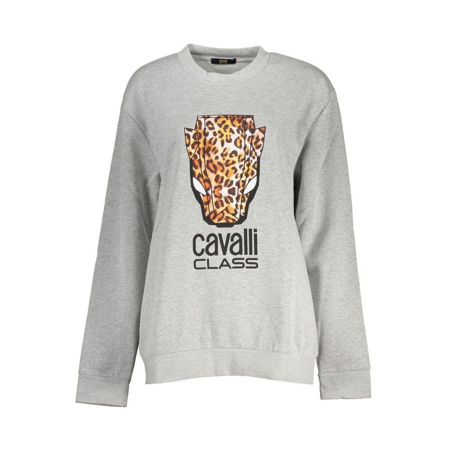 Cavalli Class Grey Cotton Sweatshirt