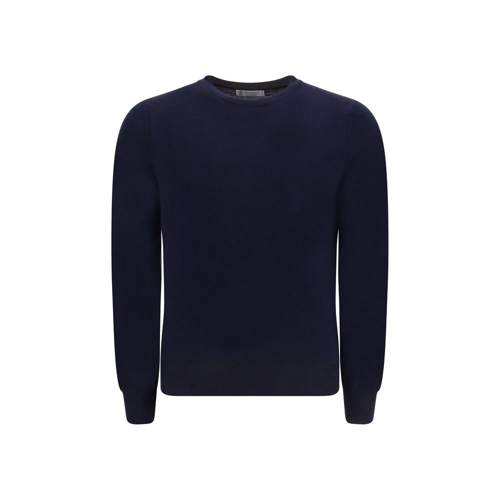 Brunello Cucinelli Blue Wool Sweater Oves Aries