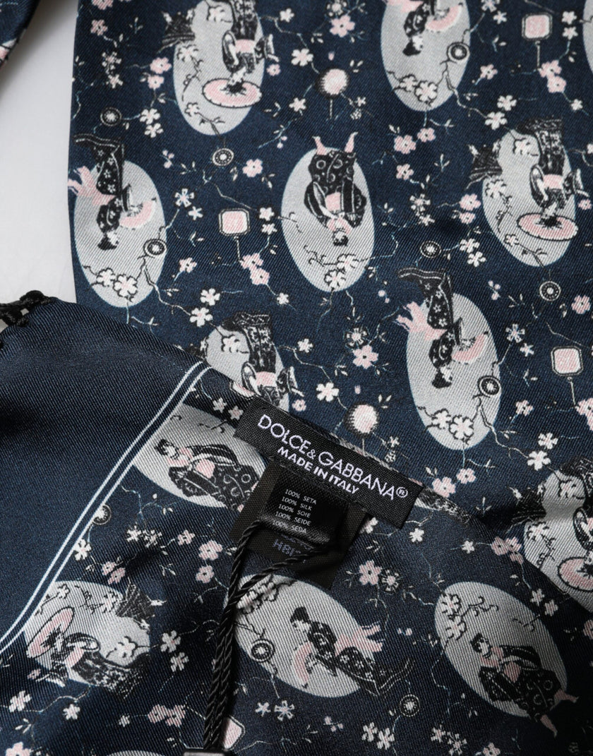 Dolce & Gabbana Marineblauer Seidenhalstuch-Schal für Herren